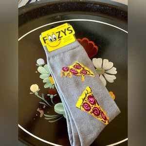 Foozys Pizza Socks - Grey Pair - Men Size 10-13